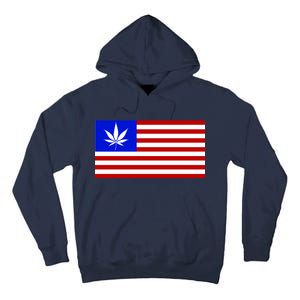 American USA Weed Flag Tall Hoodie