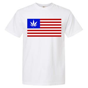 American USA Weed Flag Garment-Dyed Heavyweight T-Shirt