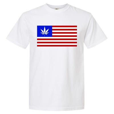 American USA Weed Flag Garment-Dyed Heavyweight T-Shirt