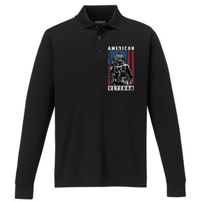 American Veteran Performance Long Sleeve Polo