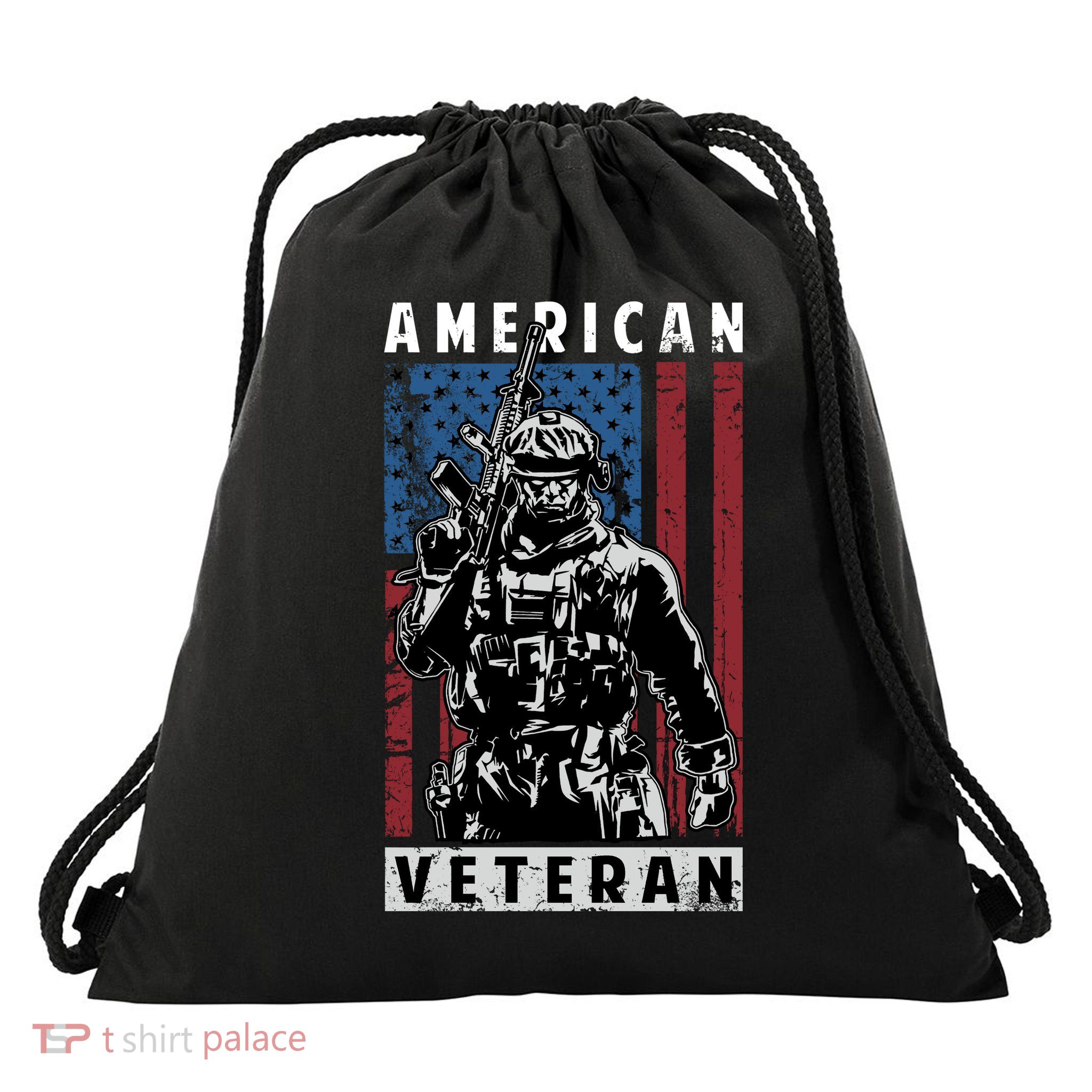 American Veteran Drawstring Bag
