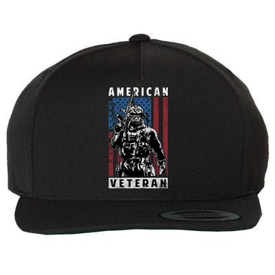 American Veteran Wool Snapback Cap