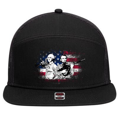 American Washington Lincoln Soldiers 7 Panel Mesh Trucker Snapback Hat