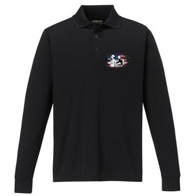 American Washington Lincoln Soldiers Performance Long Sleeve Polo