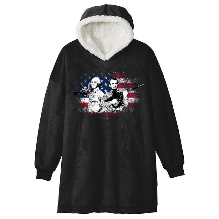 American Washington Lincoln Soldiers Hooded Wearable Blanket