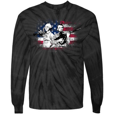 American Washington Lincoln Soldiers Tie-Dye Long Sleeve Shirt