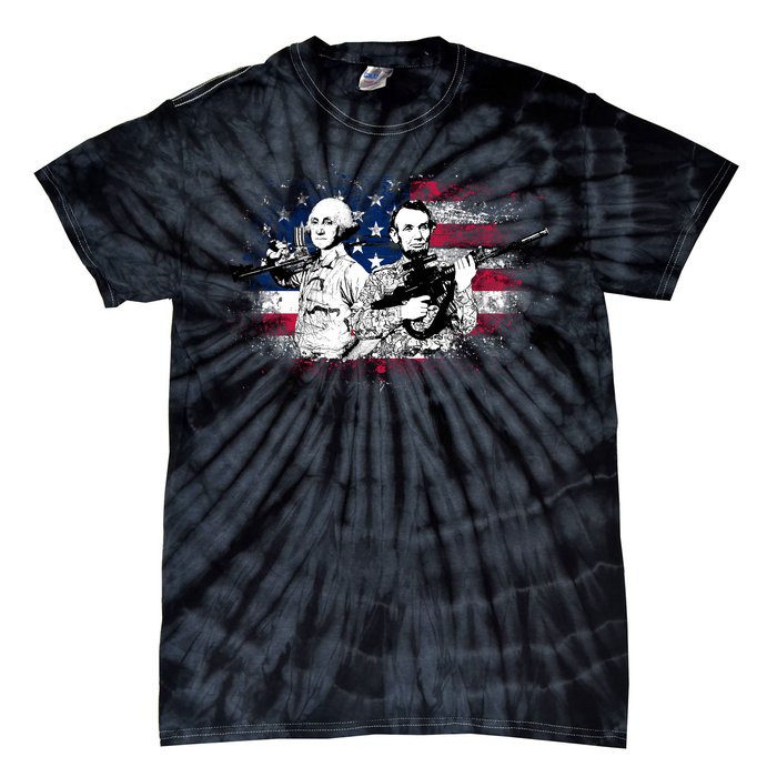 American Washington Lincoln Soldiers Tie-Dye T-Shirt