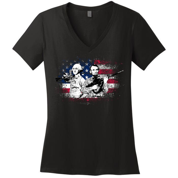 American Washington Lincoln Soldiers Women's V-Neck T-Shirt