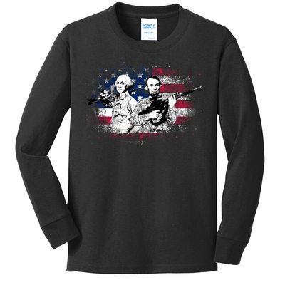 American Washington Lincoln Soldiers Kids Long Sleeve Shirt