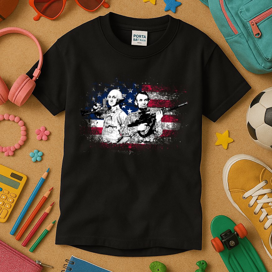 American Washington Lincoln Soldiers Kids T-Shirt