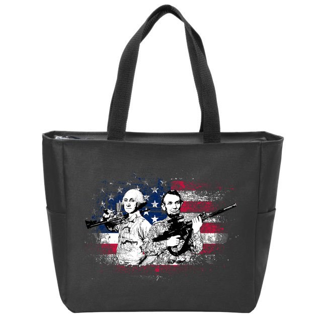 American Washington Lincoln Soldiers Zip Tote Bag