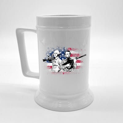 American Washington Lincoln Soldiers Beer Stein