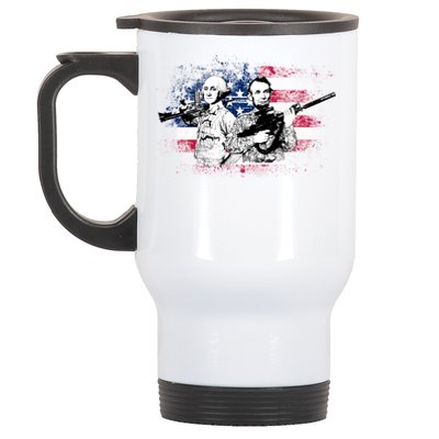 American Washington Lincoln Soldiers Stainless Steel Travel Mug