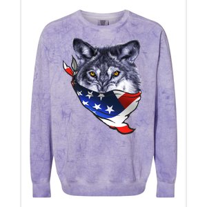 American Wolf USA Bandanna Colorblast Crewneck Sweatshirt