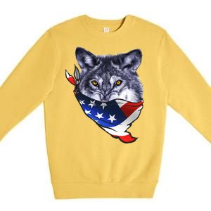 American Wolf USA Bandanna Premium Crewneck Sweatshirt