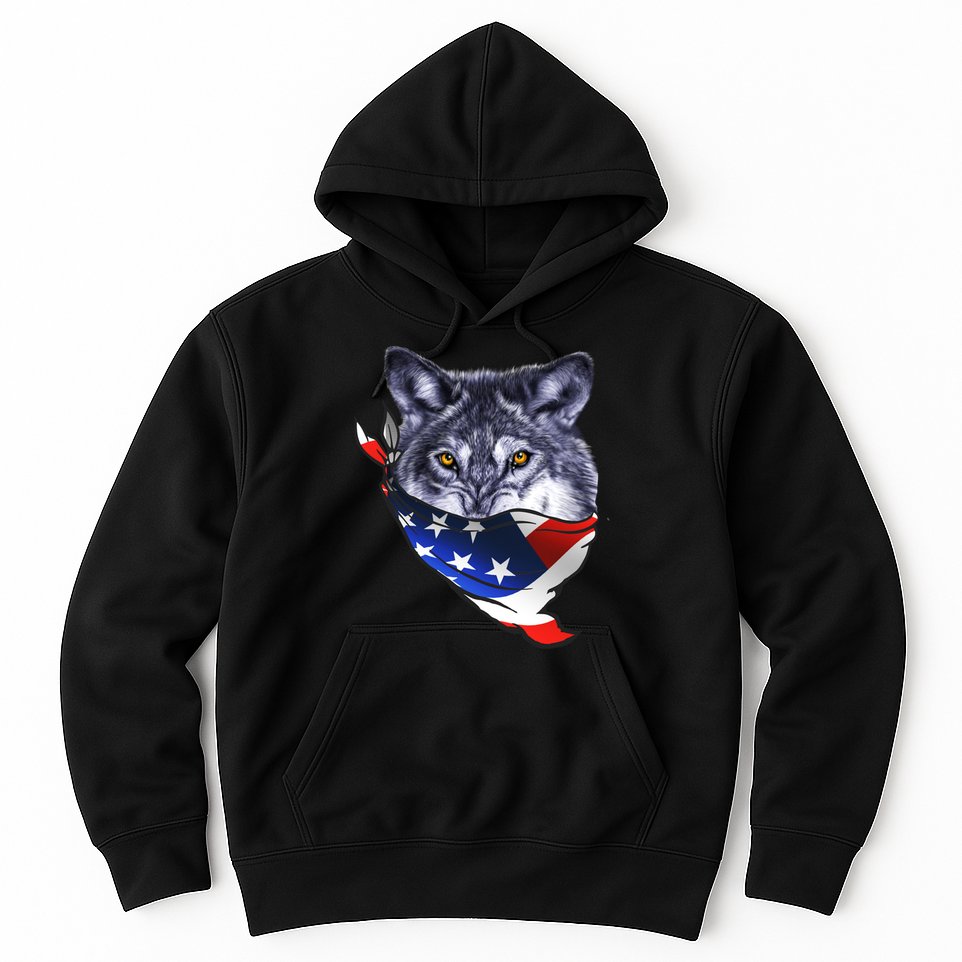 American Wolf USA Bandanna Hoodie