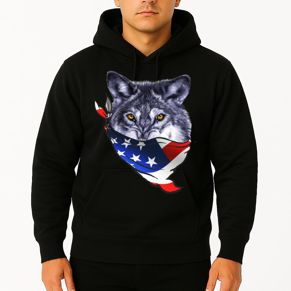 American Wolf USA Bandanna Hoodie