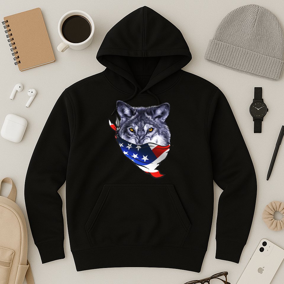 American Wolf USA Bandanna Hoodie