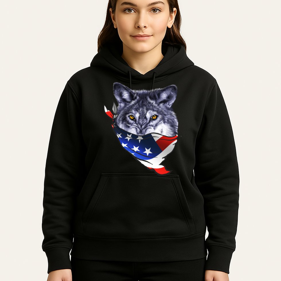 American Wolf USA Bandanna Hoodie