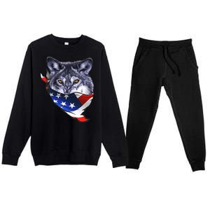 American Wolf USA Bandanna Premium Crewneck Sweatsuit Set