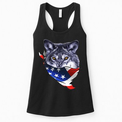 American Wolf USA Bandanna Womens Tank Top
