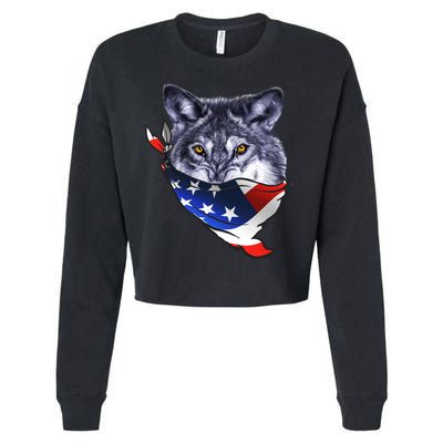 American Wolf USA Bandanna Cropped Pullover Crew