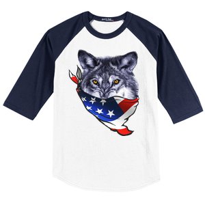 American Wolf USA Bandanna Baseball Sleeve Shirt