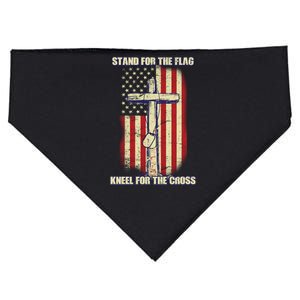 Americans Stand For The Flag Kneel For The Cross USA-Made Doggie Bandana