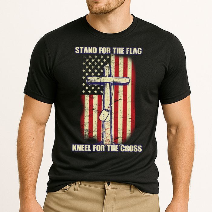 Americans Stand For The Flag Kneel For The Cross Performance Shirt