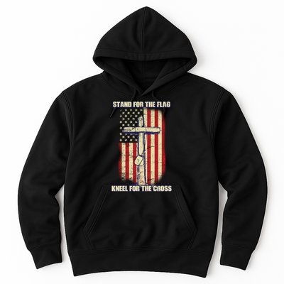 Americans Stand For The Flag Kneel For The Cross Hoodie