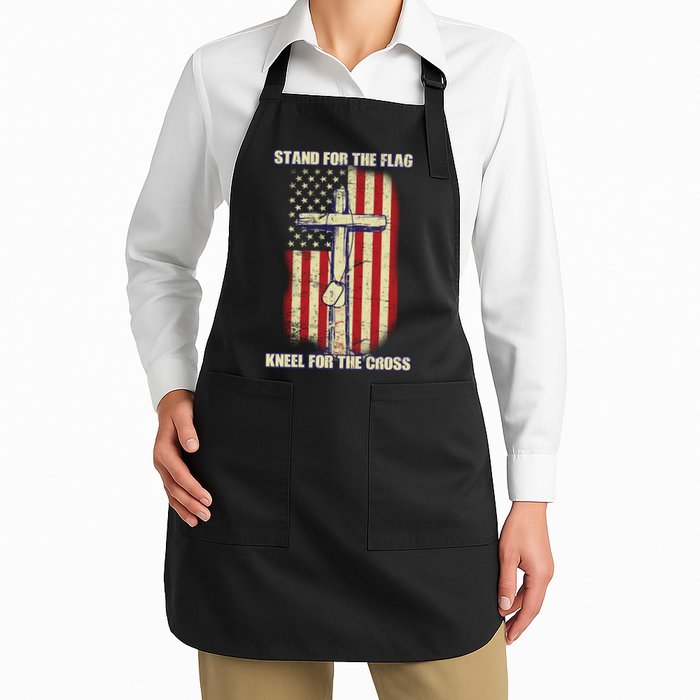 Americans Stand For The Flag Kneel For The Cross Apron