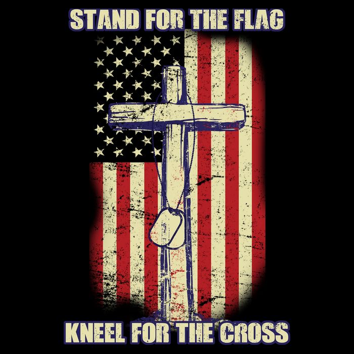 Americans Stand For The Flag Kneel For The Cross Apron