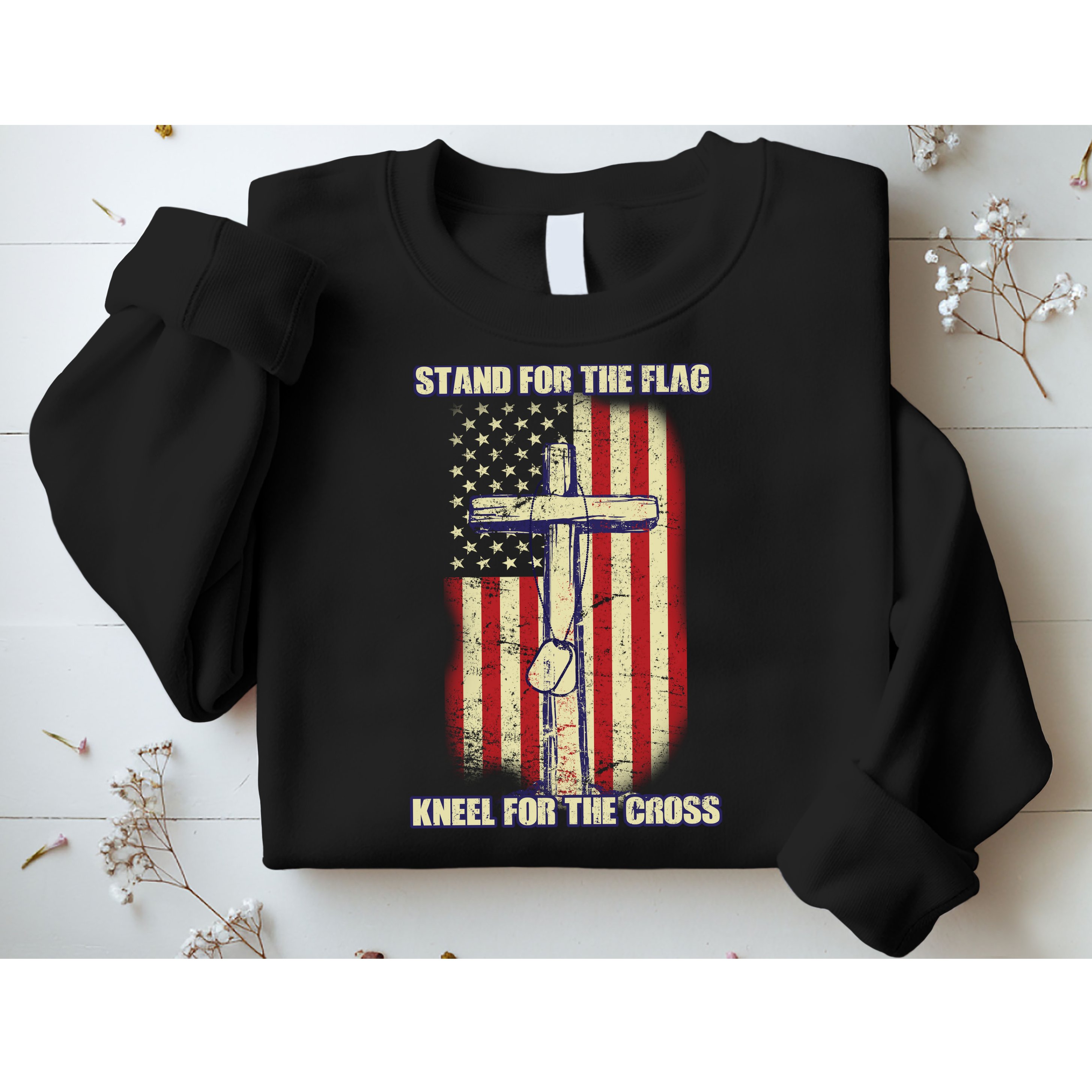 Americans Stand For The Flag Kneel For The Cross Sweatshirt