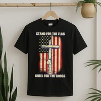 Americans Stand For The Flag Kneel For The Cross T-Shirt