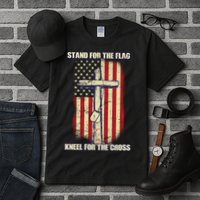 Americans Stand For The Flag Kneel For The Cross Tall T-Shirt