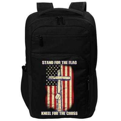 Americans Stand For The Flag Kneel For The Cross Impact Tech Backpack