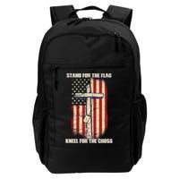 Americans Stand For The Flag Kneel For The Cross Backpack