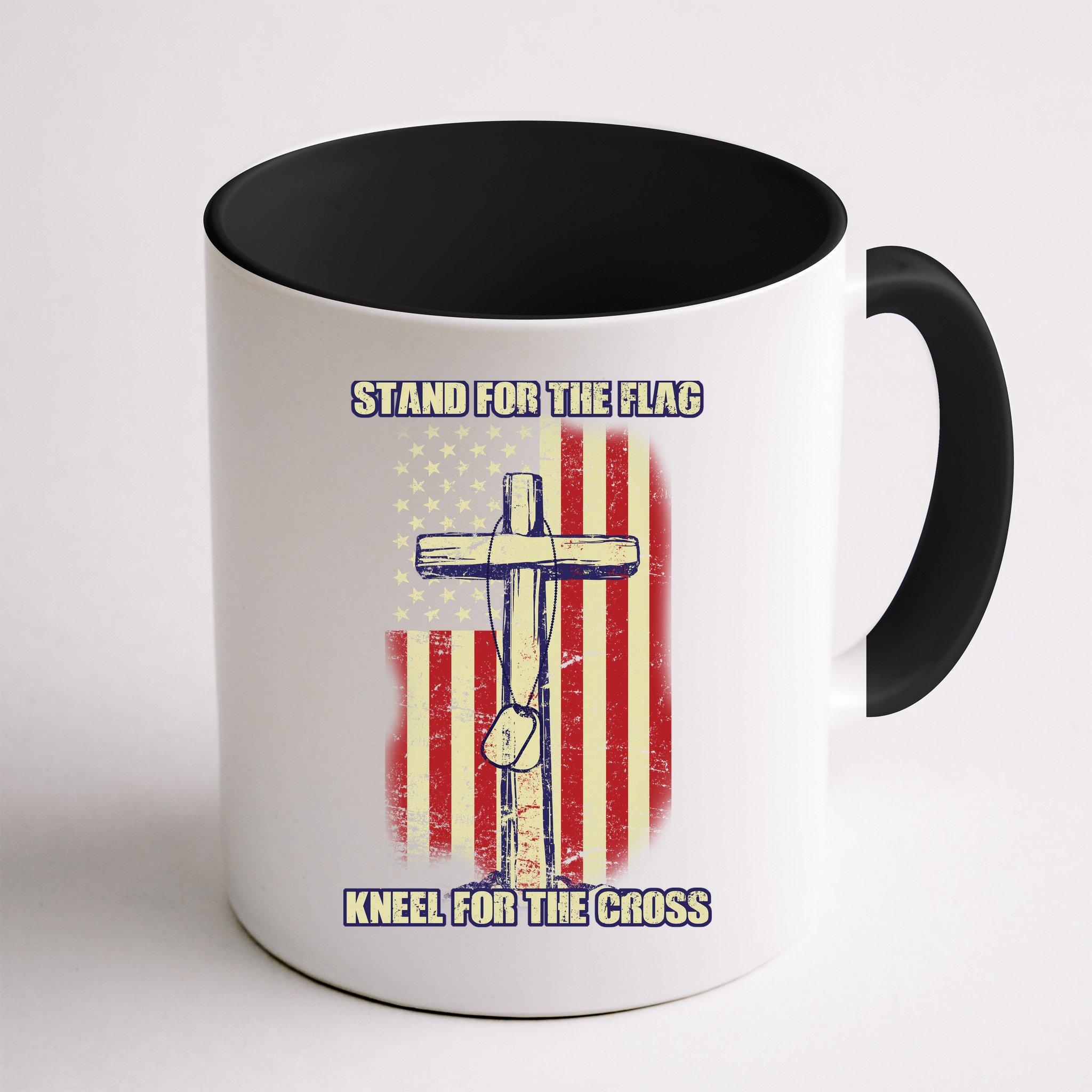 Americans Stand For The Flag Kneel For The Cross Mug