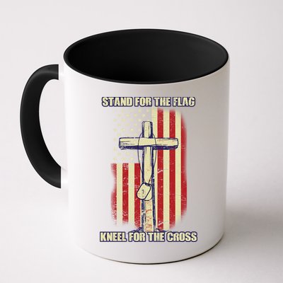 Americans Stand For The Flag Kneel For The Cross Mug