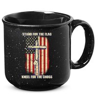 Americans Stand For The Flag Kneel For The Cross 15oz Campfire Ceramic Mug