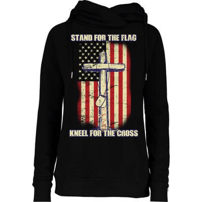 Americans Stand For The Flag Kneel For The Cross Womens Funnel Neck Pullover Hood