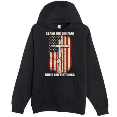 Americans Stand For The Flag Kneel For The Cross Premium Pullover Hoodie