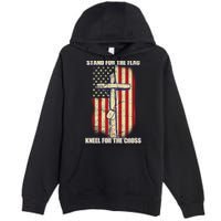 Americans Stand For The Flag Kneel For The Cross Premium Pullover Hoodie