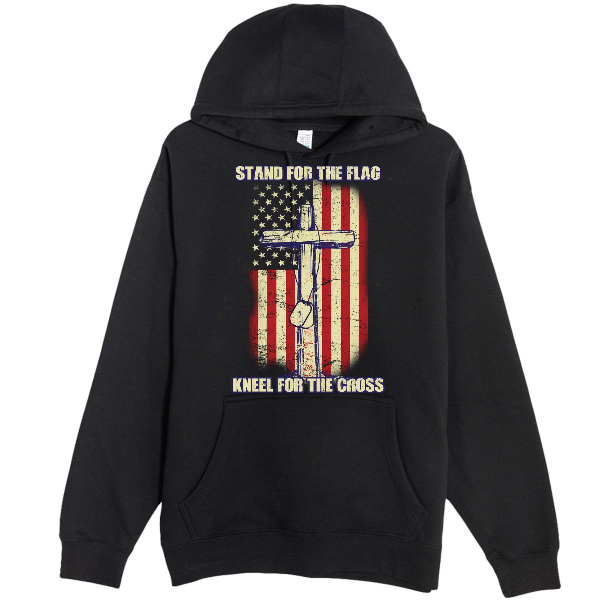Americans Stand For The Flag Kneel For The Cross Premium Pullover Hoodie