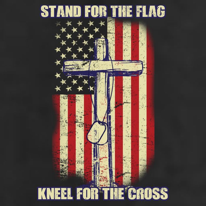 Americans Stand For The Flag Kneel For The Cross Premium Pullover Hoodie