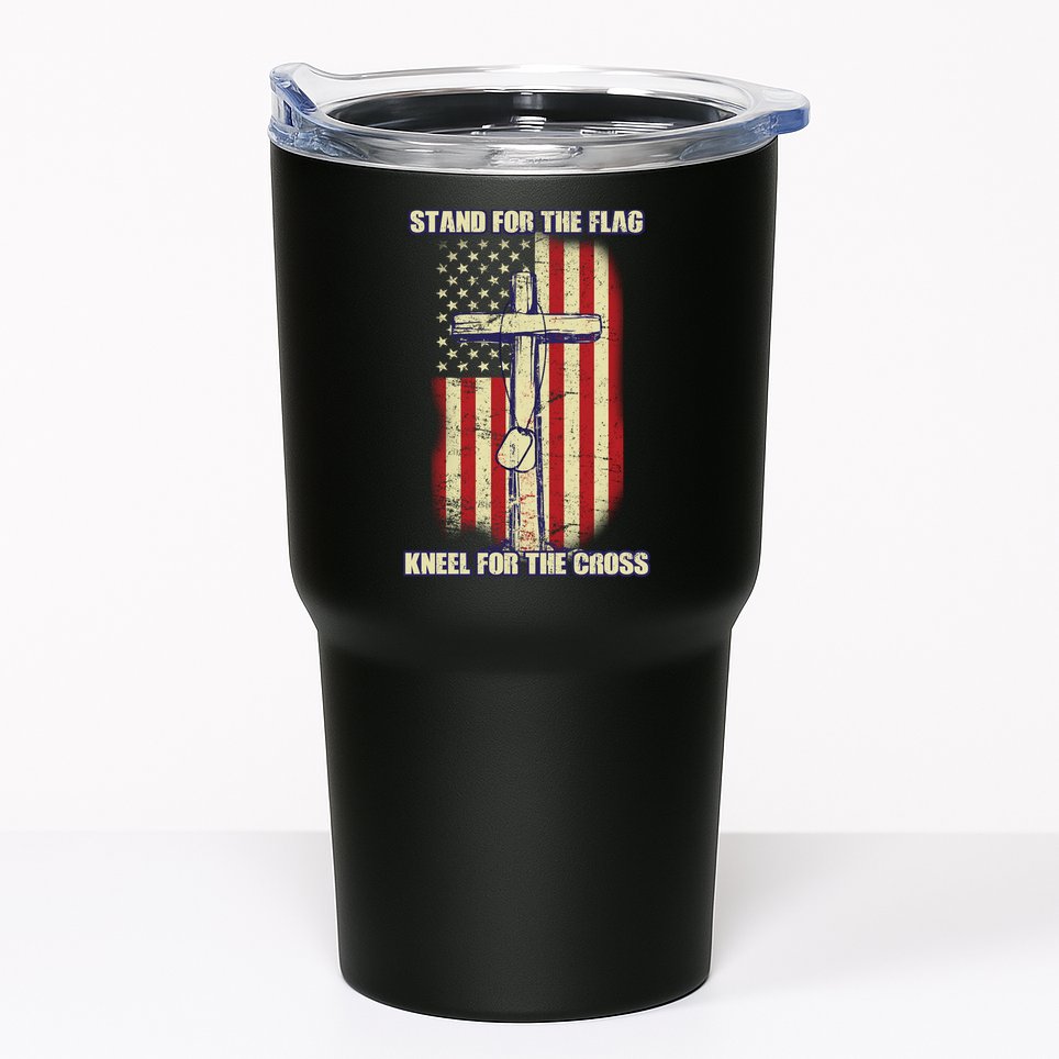 Americans Stand For The Flag Kneel For The Cross Tumbler