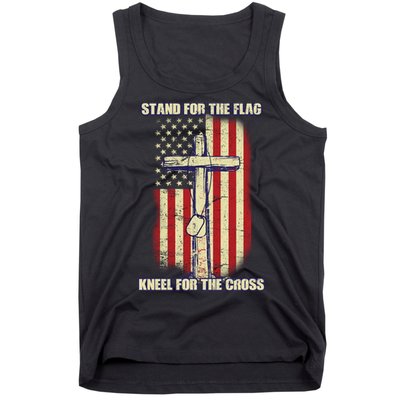 Americans Stand For The Flag Kneel For The Cross Tank Top