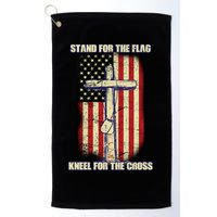 Americans Stand For The Flag Kneel For The Cross Golf Towel
