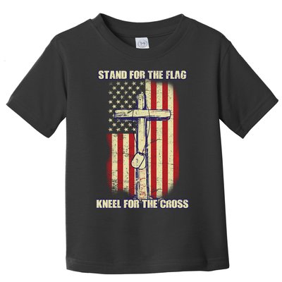Americans Stand For The Flag Kneel For The Cross Toddler T-Shirt