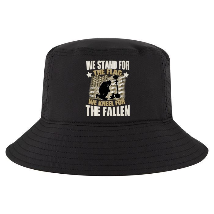 Americans We Stand For The Flag Kneel For The Fallen Cool Comfort Performance Bucket Hat